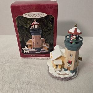 Hallmark Keepsake 1999 Lighthouse Greetings Ornament - 3rd In Series